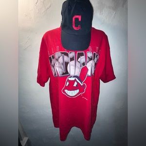 Cleveland Indians T-shirt with Cleveland Indians Jim Beam cap
